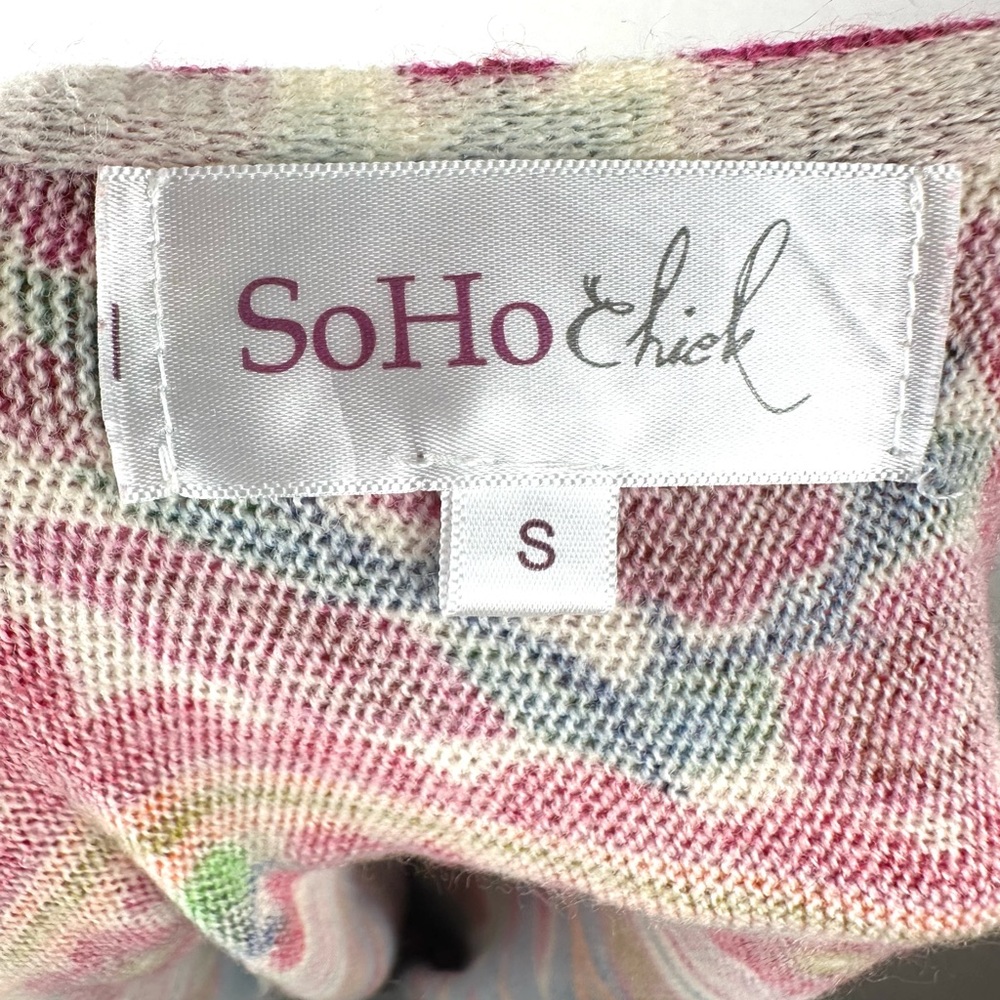 SoHo Chick Open Front Floral Cardigan Fringe Boho - Picture 4 of 8